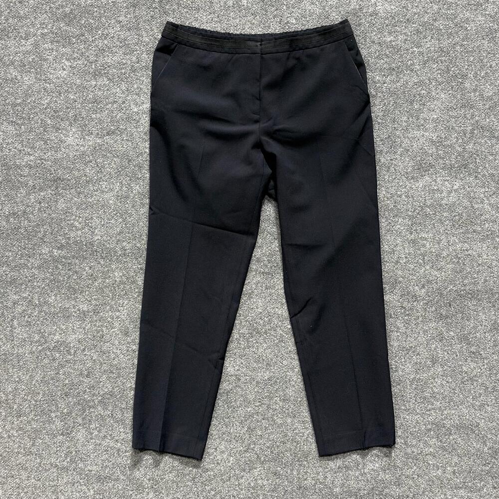 Gerard Darel Pants Womens 46 Blue Twill Tapered Cropped Dress Pull On Stretch